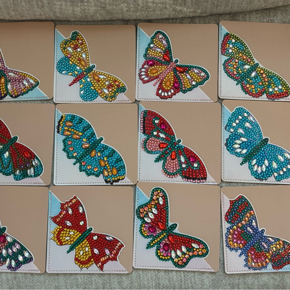 Handmade Vibrant Butterfly Coaster Set